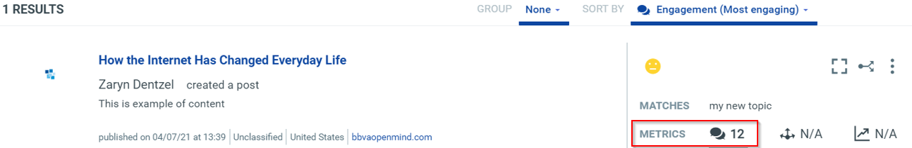Add a metric to a document - UI result