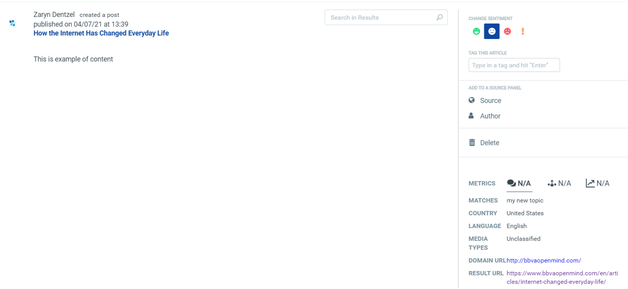 Create a document - UI result