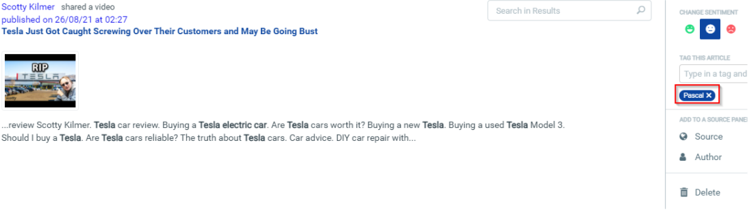 Add tag by API - UI result
